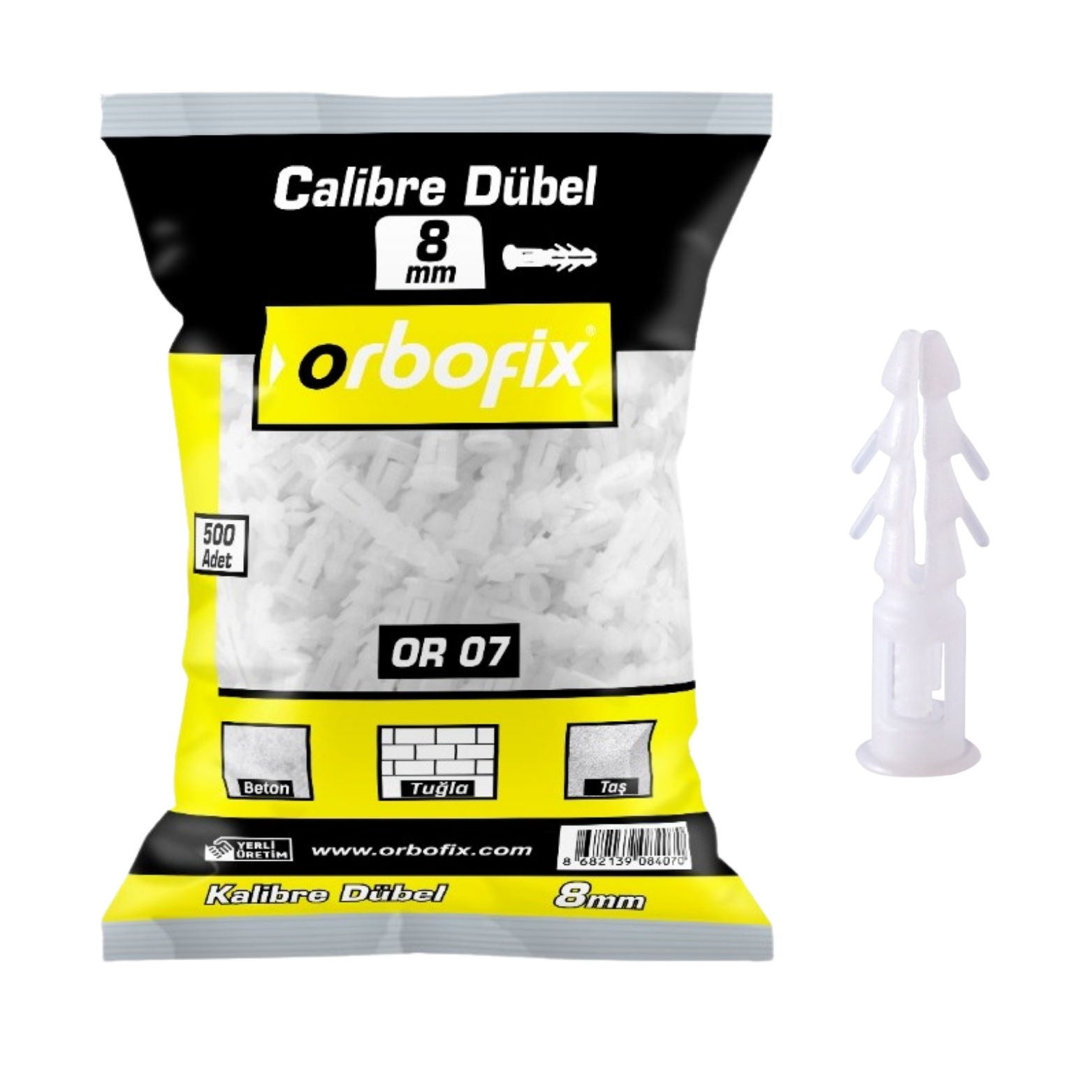 ORBOFİX KALİBRE DÜBEL 8MM (500LÜ)